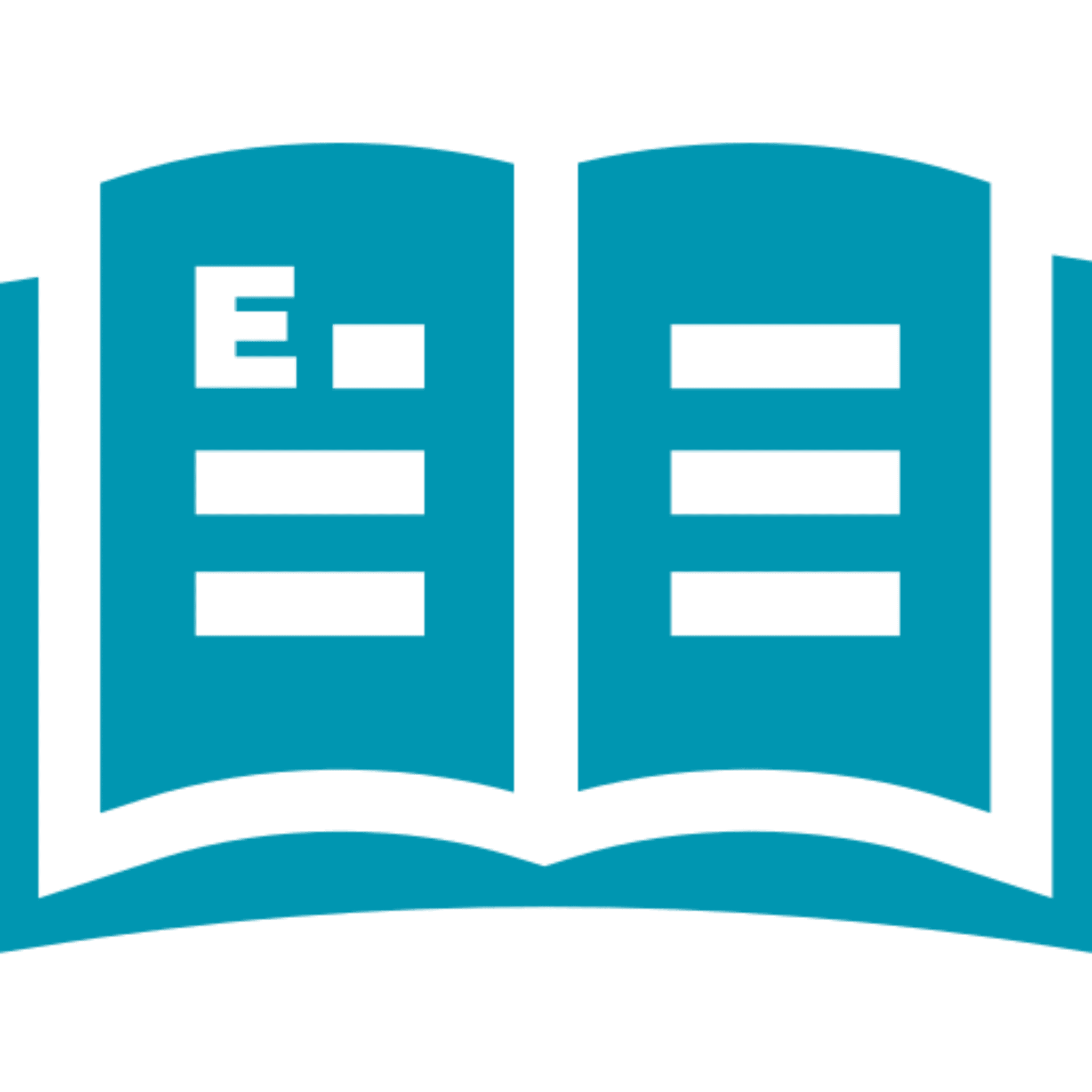 Blue book graphic with text