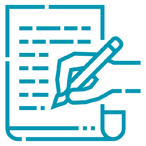 Hand writing on document icon